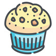 muffin fill outline icon