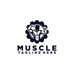 Wall Mural - Sport muscle logo vector concept