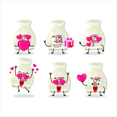 Sticker - Sake drink cartoon character with love cute emoticon. Vector illustration