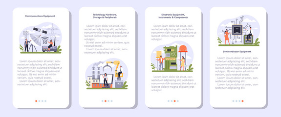 Poster - technology hardware and equipment industry mobile application banner set