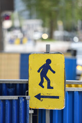 Canvas Print - travaux chantier pieton securité signalisation danger ville