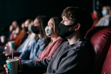Movies: Teen Boy Watching Movie During Pandemic