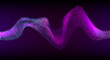 Abstract binary wave. Digital code background. Cybersapace and technology concept. Artificial synthetic voice. Digital sound wave. Intelligent assistant.