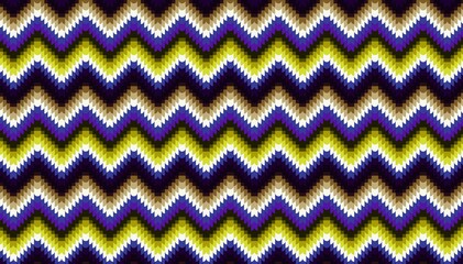 Canvas Print - zigzag pattern on colour background - illustration design style