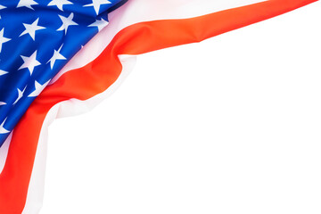 USA flag on white background.