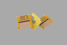 Yellow Old Floppy Discs