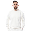 © blackday - Handsome man wearing blank white sweatshirt  on white background