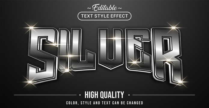 Editable text style effect - Silver text style theme.