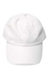 Wall Mural - White baseball cap on white background