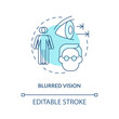 Blurred vision concept icon. Problems with eyes. Medical help. Curing visionary issues. Seeing badly abstract idea thin line illustration. Vector isolated outline color drawing. Editable stroke