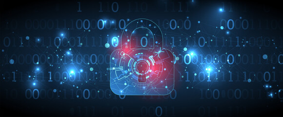 Data security Illustrates cyber data or information privacy idea. Color abstract  internet technology.