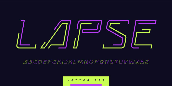 Vector linear uppercase letter set, alphabet, font, typography