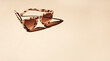 © PierreJeanMoulis - Single women sunglasses on a beige background with a strong shadow