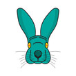 rabbit head cartoon character logo mascot for corporate or esports business