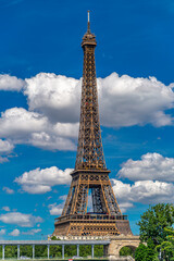 The Eiffel Tower is a wrought-iron lattice tower on the Champ de Mars in Paris.