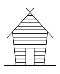 Sticker - wooden cabin facade