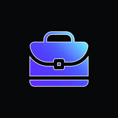 Wall Mural - Briefcase blue gradient vector icon