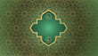© TonzTonz - Arabic islamic elegant golden luxury ornamental background. Gold arabic ornament greeting card. Golden luxury product label. Web icon banner