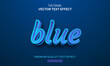 Blue text, fully editable vector text effect with neon blue color