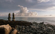 © Raymond Forbes Photography/Stocksy - Costa Rica Beach Landscape With Cairn of Stones with Cumulous Cloud