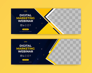 Wall Mural - webinar facebook cover banner template social media post