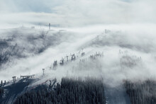 Ski Lift In Cloud