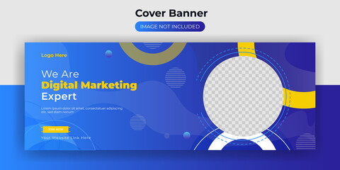 facebook  cover banner webinar facebook cover banner online digital marketing business social media business cover post design template