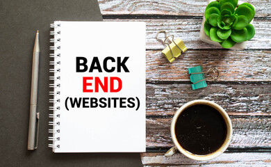 text Back End Websites on white paper, business concept