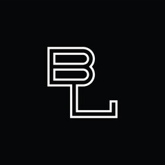 BL Logo monogram with line style design template