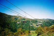 Chairlifts In Autumn