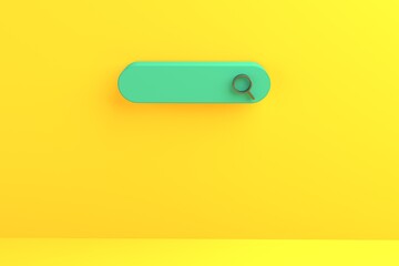 Poster - 3D render of search bar with magnifying glass