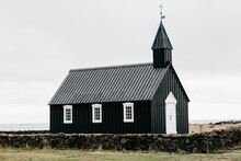 Black Church In Iceland Aka Búðakirkja