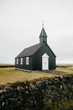Black Church In Iceland Aka Búðakirkja