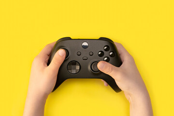 Canvas Print - Kid with Next Gen controller isolated