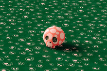 Pink Skulls On Green Background