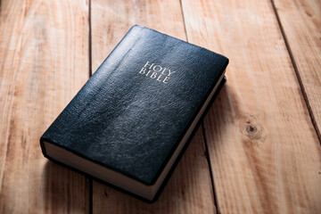 Poster - Holy Bible on the wooden table
