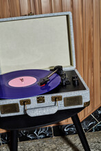 Turntable Playing A Violet Disc