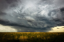Clouds Swirl During A Summer Rain Storm On The Prairies.