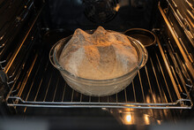 Bread Dough Baking In The Oven