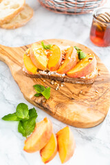 Wall Mural - Peach ricotta toast