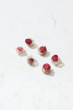 Six Ice Cubes With Roses