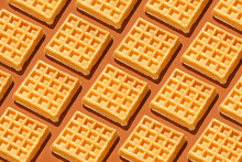 Square Waffles In A Pattern