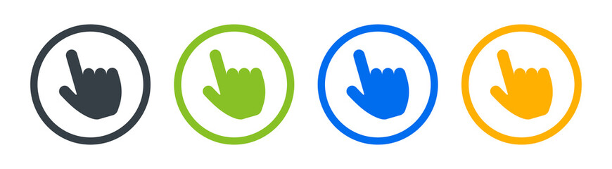 Aufkleber - Hand pointer click icon. Finger point symbol vector illustration.