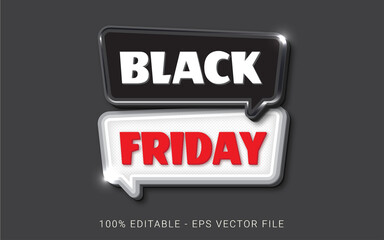 Wall Mural - Editable text effect - Black friday text style concept