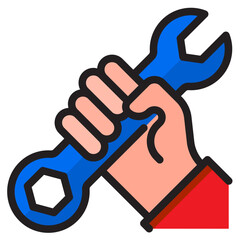 Wall Mural - wrench color line style icon