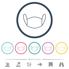 Poster - Medical face mask flat color icons in round outlines