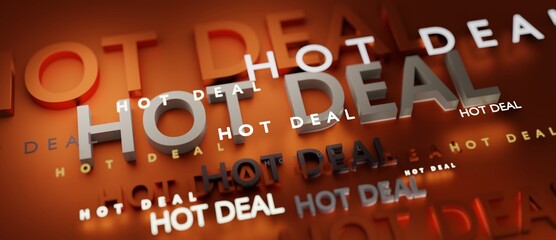 Wall Mural - Abstract HOT DEAL 3D TEXT Rendered Poster (3D Artwork)