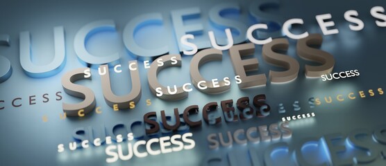 abstract success 3d text rendered poster (3d artwork)