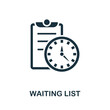 © Anton Shaparenko - Waiting List icon. Simple creative element. Filled monochrome Waiting List icon for templates, infographics and banners