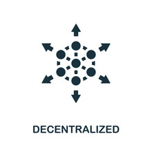 Decentralized icon. Simple creative element. Filled monochrome Decentralized icon for templates, infographics and banners